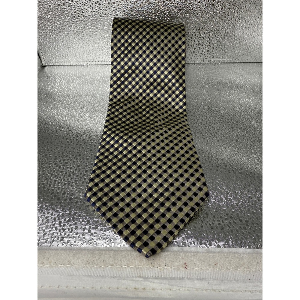 Valerio Garati Pure Silk Necktie Hand Made Gingham Checkered Pattern